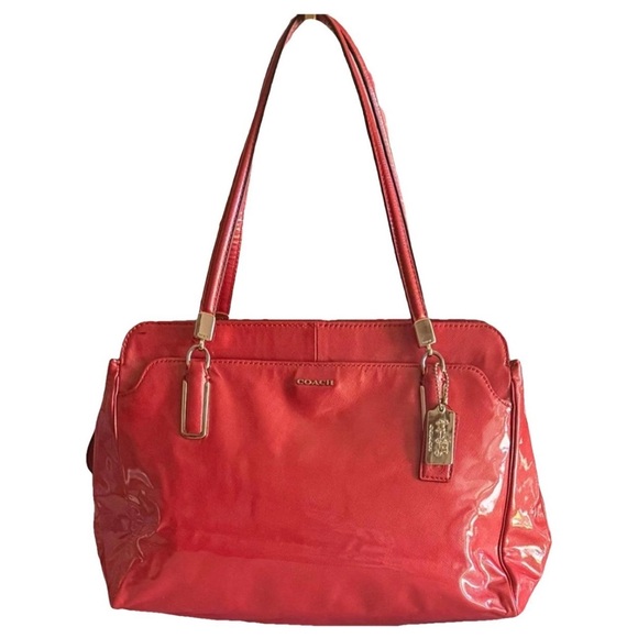 Coach Glossy Red Shoulder Bag - Picture 2 of 16